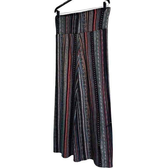Boho Maxi Skirt Multicolor Striped Pattern XL Size Coco Womens - Picture 1 of 9